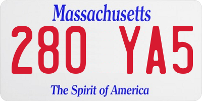 MA license plate 280YA5