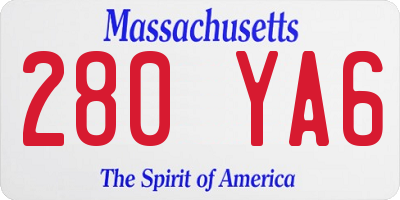 MA license plate 280YA6