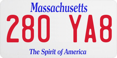 MA license plate 280YA8