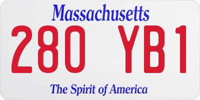 MA license plate 280YB1