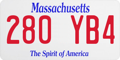 MA license plate 280YB4