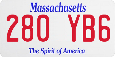 MA license plate 280YB6