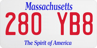 MA license plate 280YB8