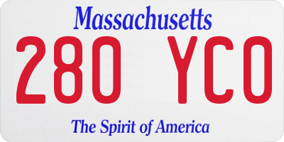 MA license plate 280YC0