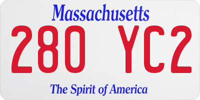 MA license plate 280YC2