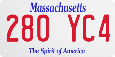 MA license plate 280YC4