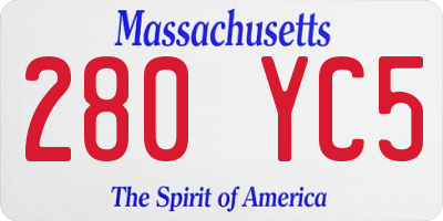 MA license plate 280YC5