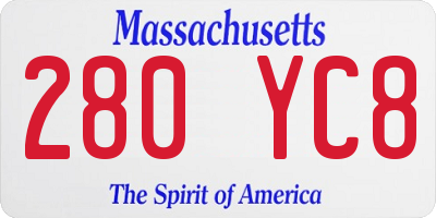 MA license plate 280YC8