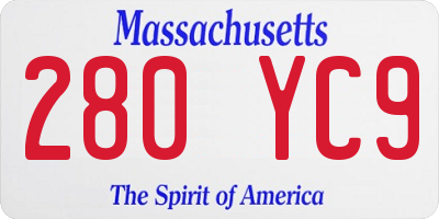 MA license plate 280YC9