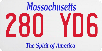 MA license plate 280YD6