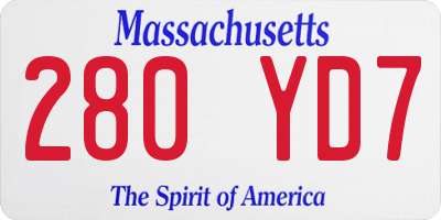 MA license plate 280YD7
