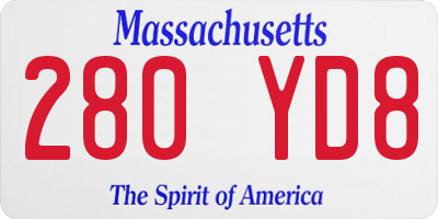 MA license plate 280YD8