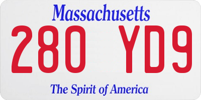 MA license plate 280YD9