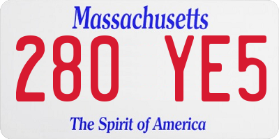MA license plate 280YE5