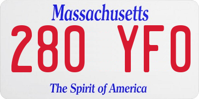 MA license plate 280YF0