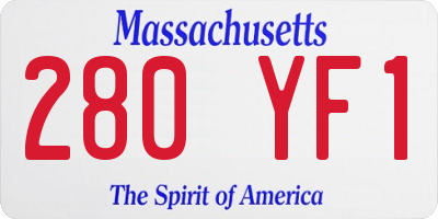 MA license plate 280YF1
