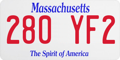 MA license plate 280YF2
