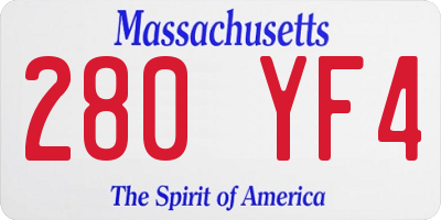 MA license plate 280YF4