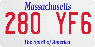 MA license plate 280YF6