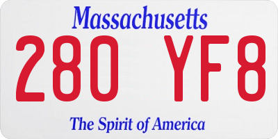 MA license plate 280YF8