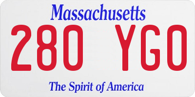 MA license plate 280YG0