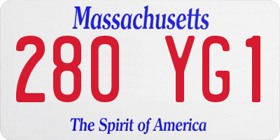 MA license plate 280YG1