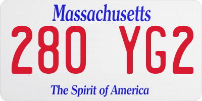 MA license plate 280YG2