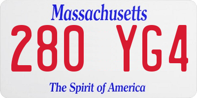MA license plate 280YG4