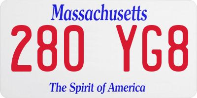 MA license plate 280YG8