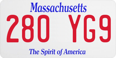 MA license plate 280YG9