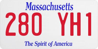 MA license plate 280YH1