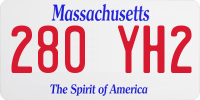 MA license plate 280YH2