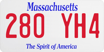 MA license plate 280YH4