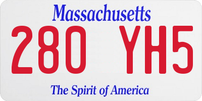 MA license plate 280YH5