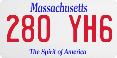 MA license plate 280YH6