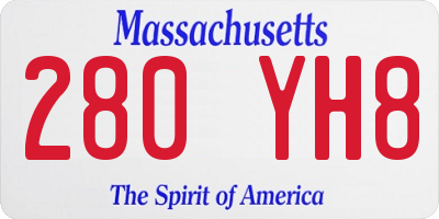 MA license plate 280YH8