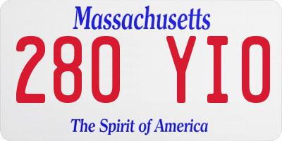 MA license plate 280YI0