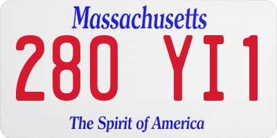 MA license plate 280YI1