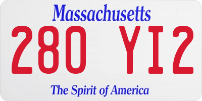 MA license plate 280YI2