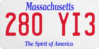 MA license plate 280YI3