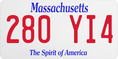 MA license plate 280YI4