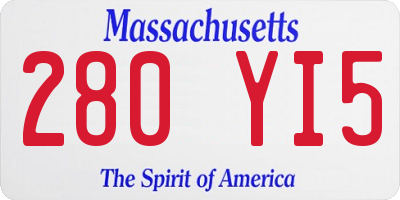 MA license plate 280YI5
