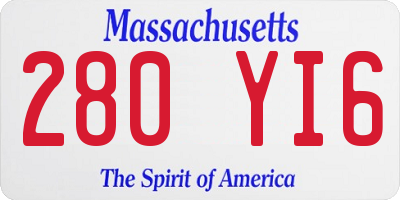 MA license plate 280YI6