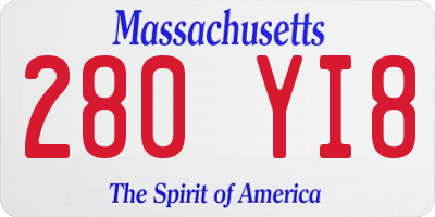 MA license plate 280YI8