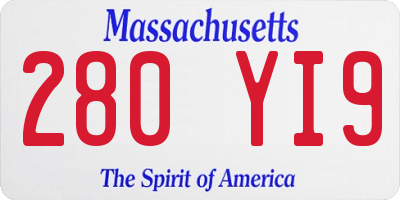 MA license plate 280YI9