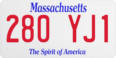 MA license plate 280YJ1