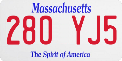 MA license plate 280YJ5