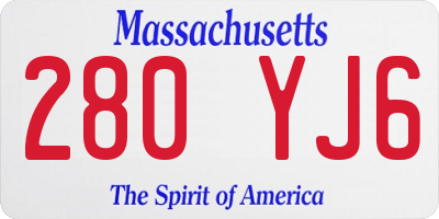MA license plate 280YJ6