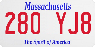 MA license plate 280YJ8