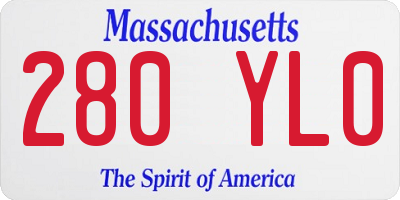 MA license plate 280YL0